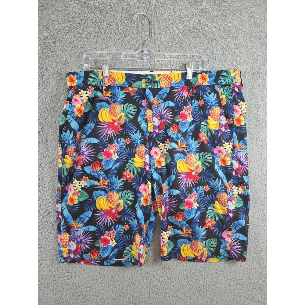 HRESKI Men's Tropical Fruits Design Golf Shorts Colorful Lightweight Size 38